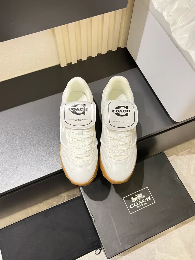 Coach C Logo White and Gum Lifestyle Sneakers 5