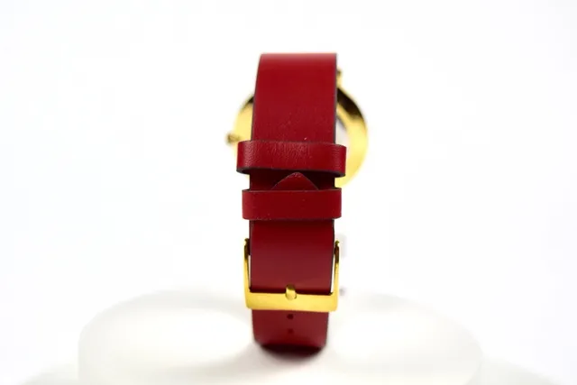 Coach Red Gold Round Case Leather Strap Quartz Watch 7