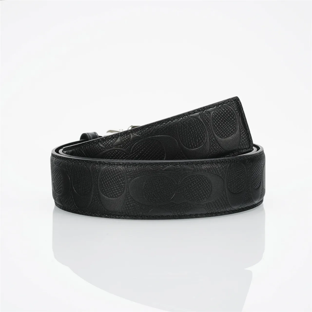 Coach Signature Reversible Belt Black Leather Belt 3