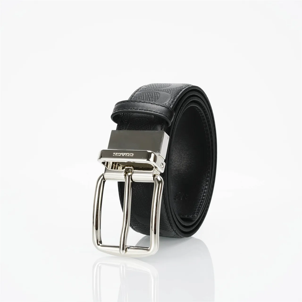 Coach Signature Reversible Belt Black Leather Belt 6