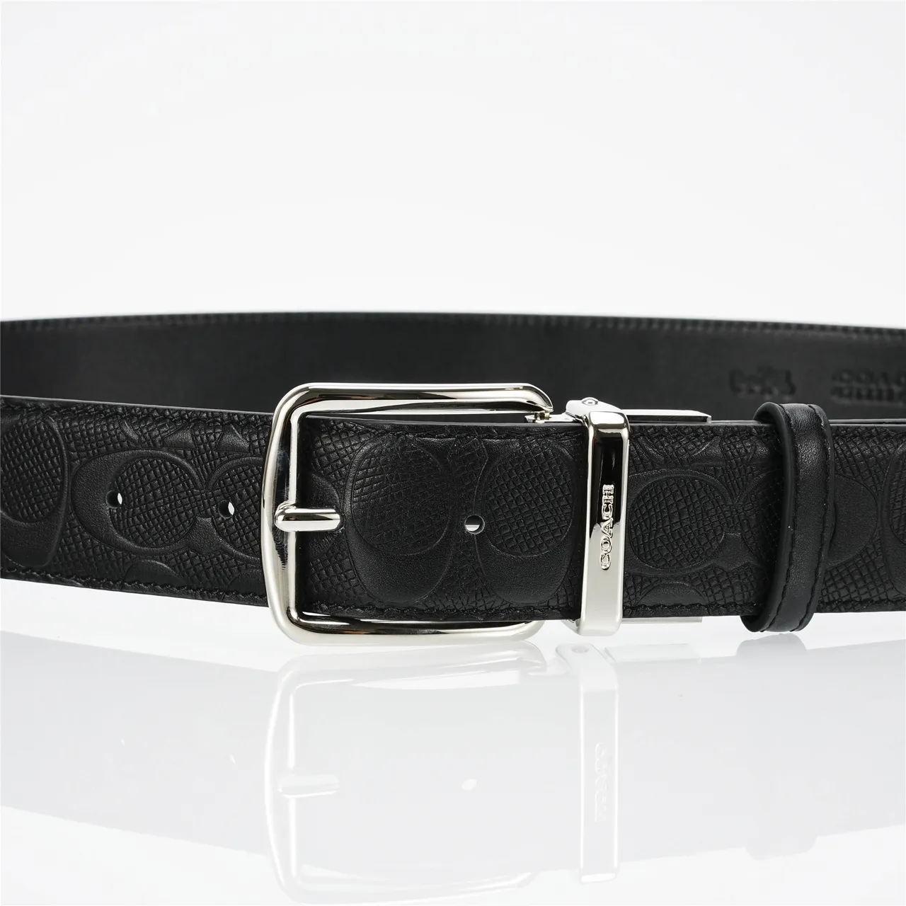 Coach Signature Reversible Belt Black Leather Belt 7