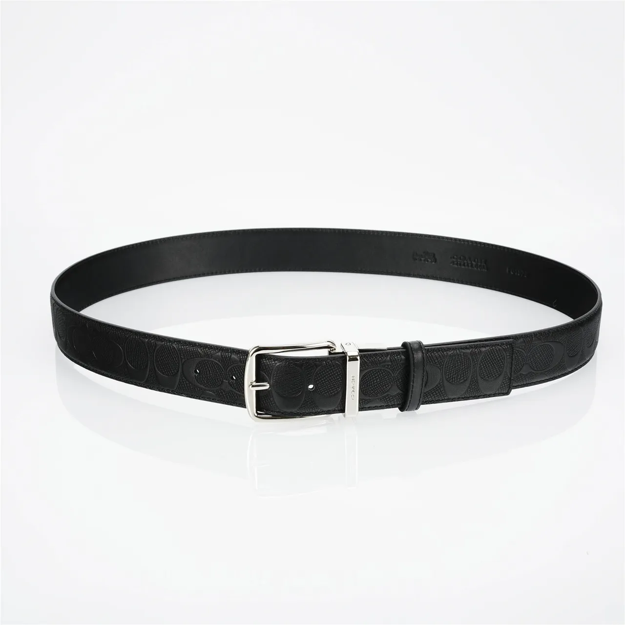Coach Signature Reversible Belt Black Leather Belt 8