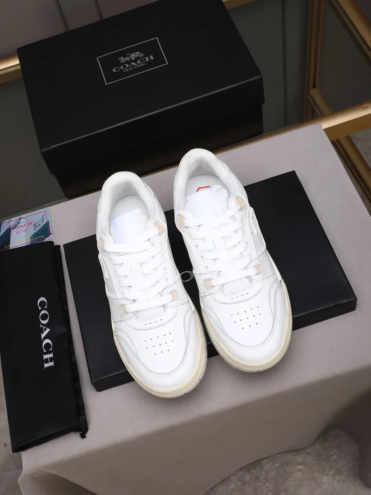 Coach White Embossed C Logo Lifestyle Sneaker 3