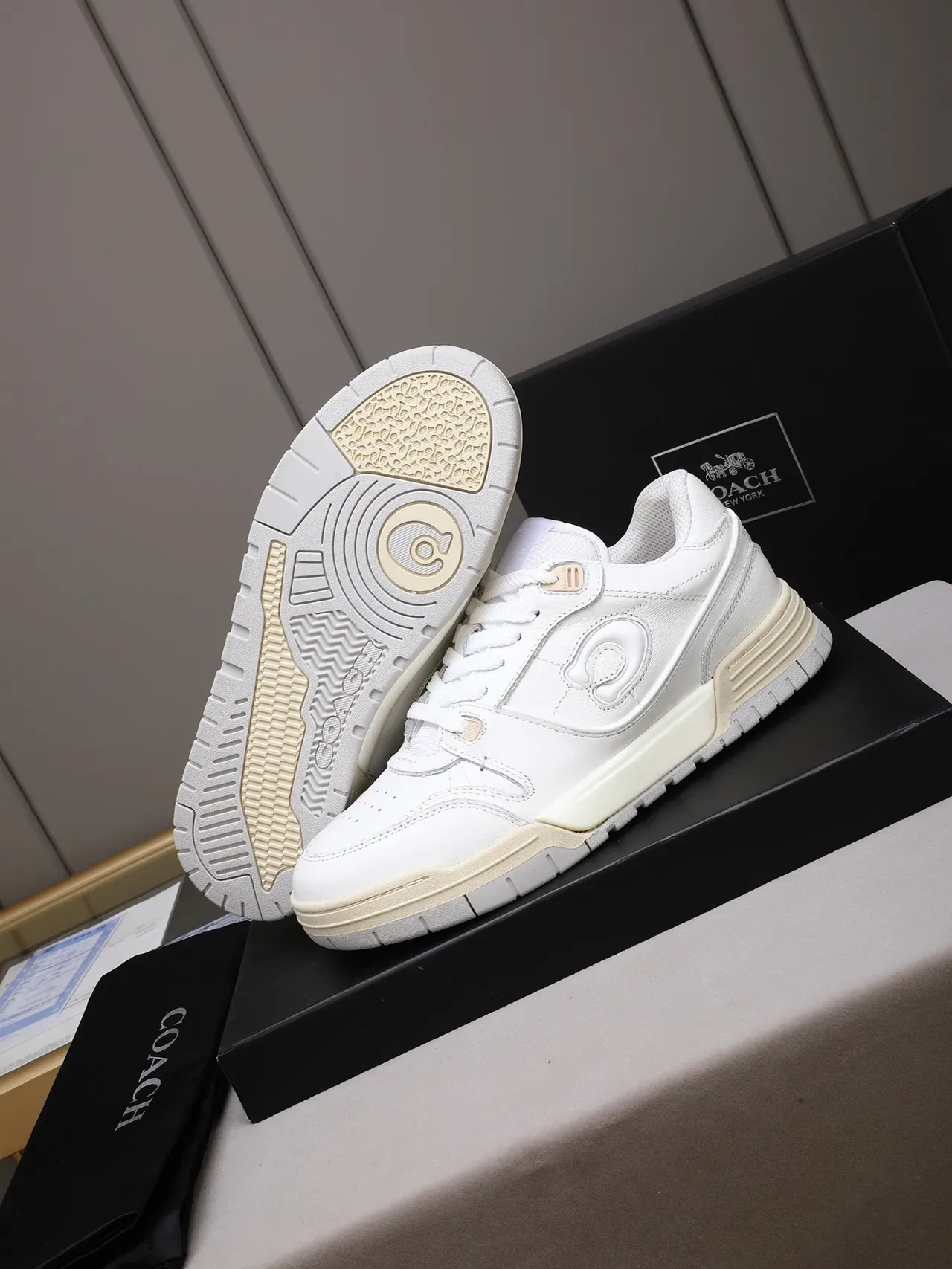 Coach White Embossed C Logo Lifestyle Sneaker 5