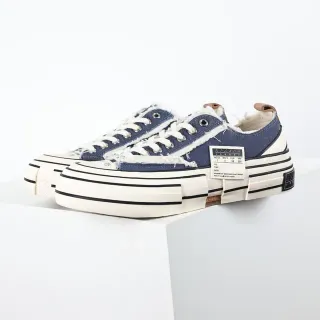 Converse Navy Beige Deconstructed Canvas Frayed Edge Detailing Lifestyle Sneakers