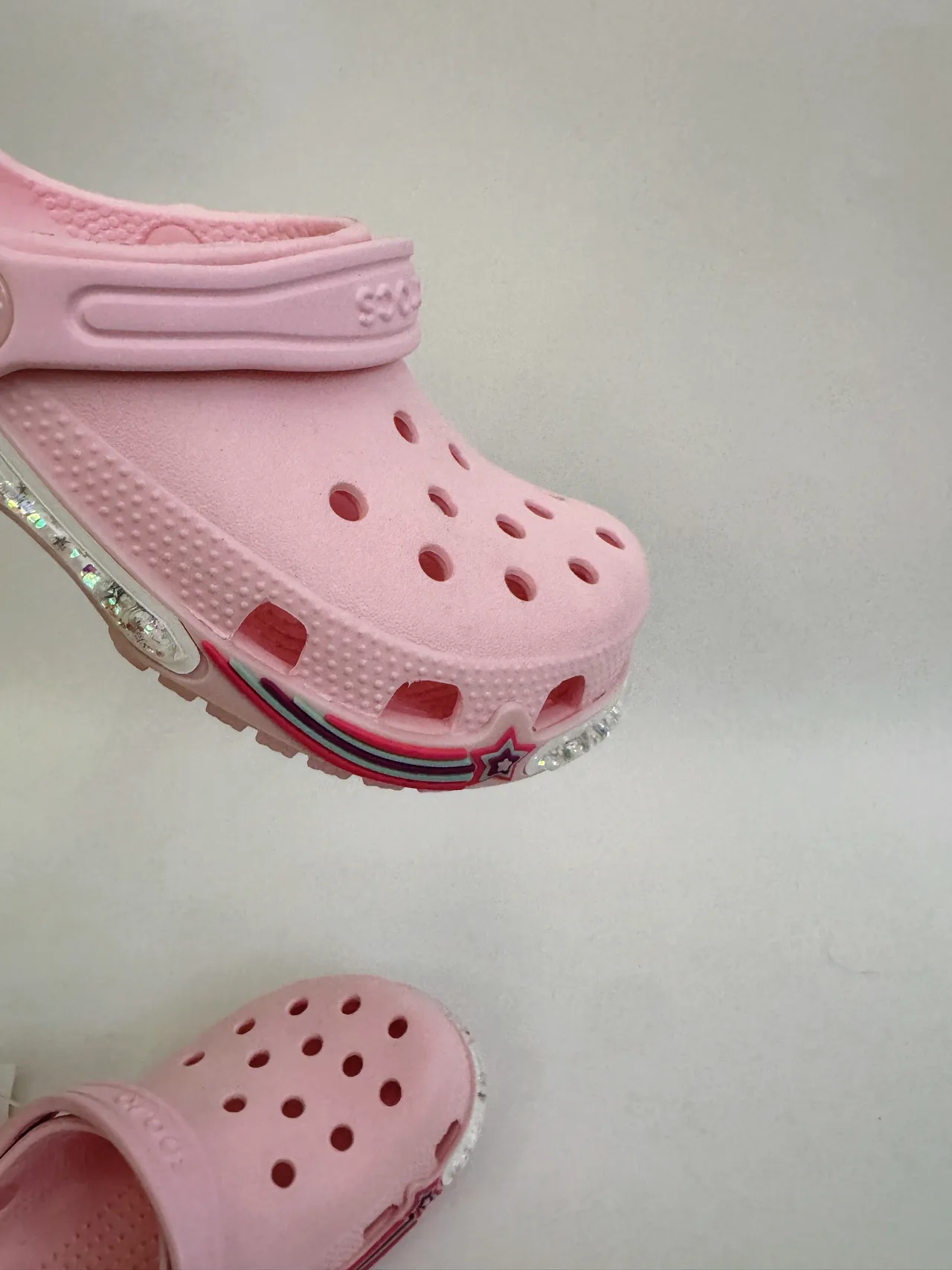 Crocs Classic Clog Rose Transparent Moulé EVA Ventilé Haut Sabot 7