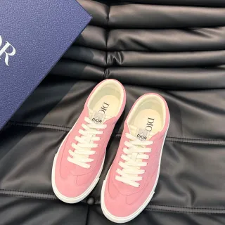 Dior B22 Sneakers Lifestyle Rose Blanc en Daim avec Lacets