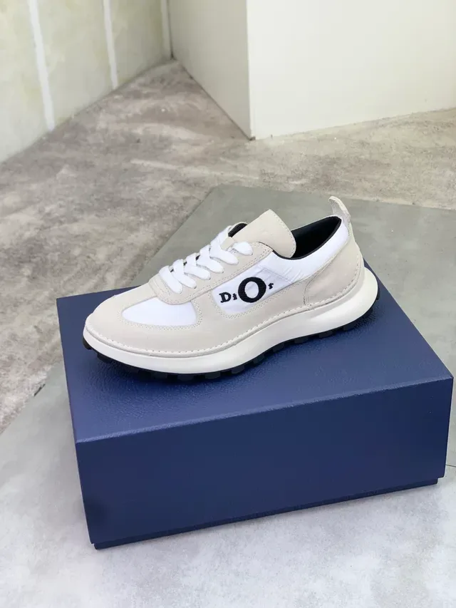 Dior B23 Beige and White Suede Mesh Lifestyle Sneakers 4