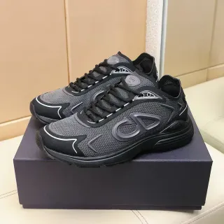 Dior B23 Black and Gray Mesh Lifestyle Sneakers