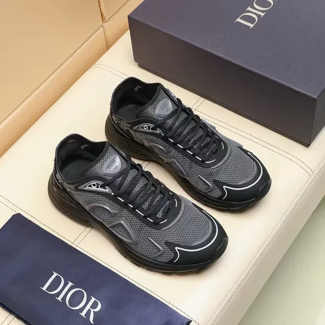 Dior B23 Black and Gray Mesh Lifestyle Sneakers 2