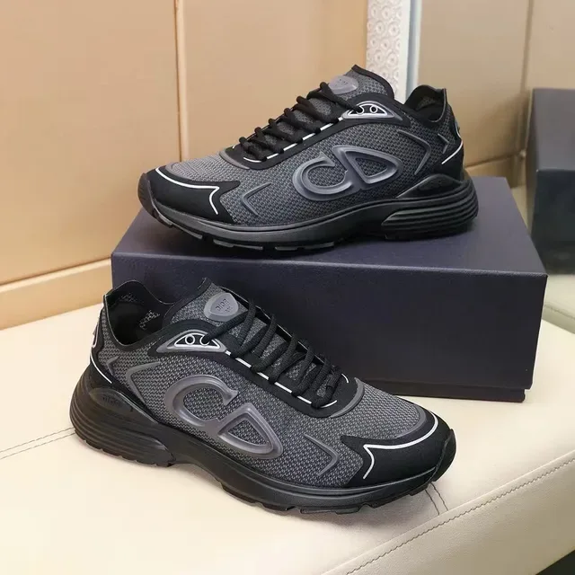 Dior B23 Black and Gray Mesh Lifestyle Sneakers 7