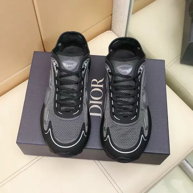 Dior B23 Black and Gray Mesh Lifestyle Sneakers 8