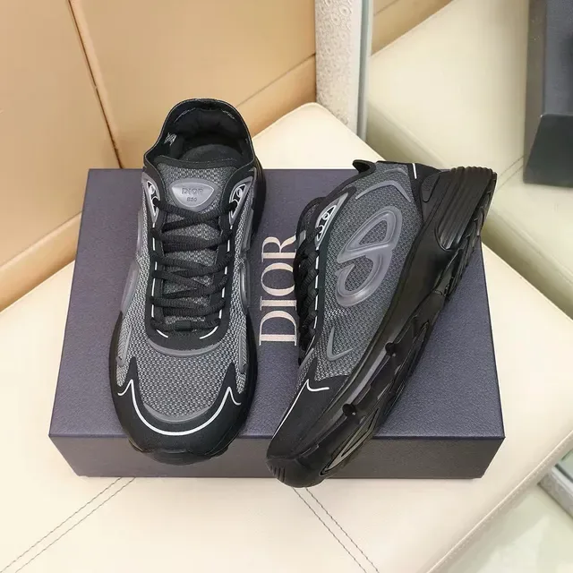 Dior B23 Black and Gray Mesh Lifestyle Sneakers 9