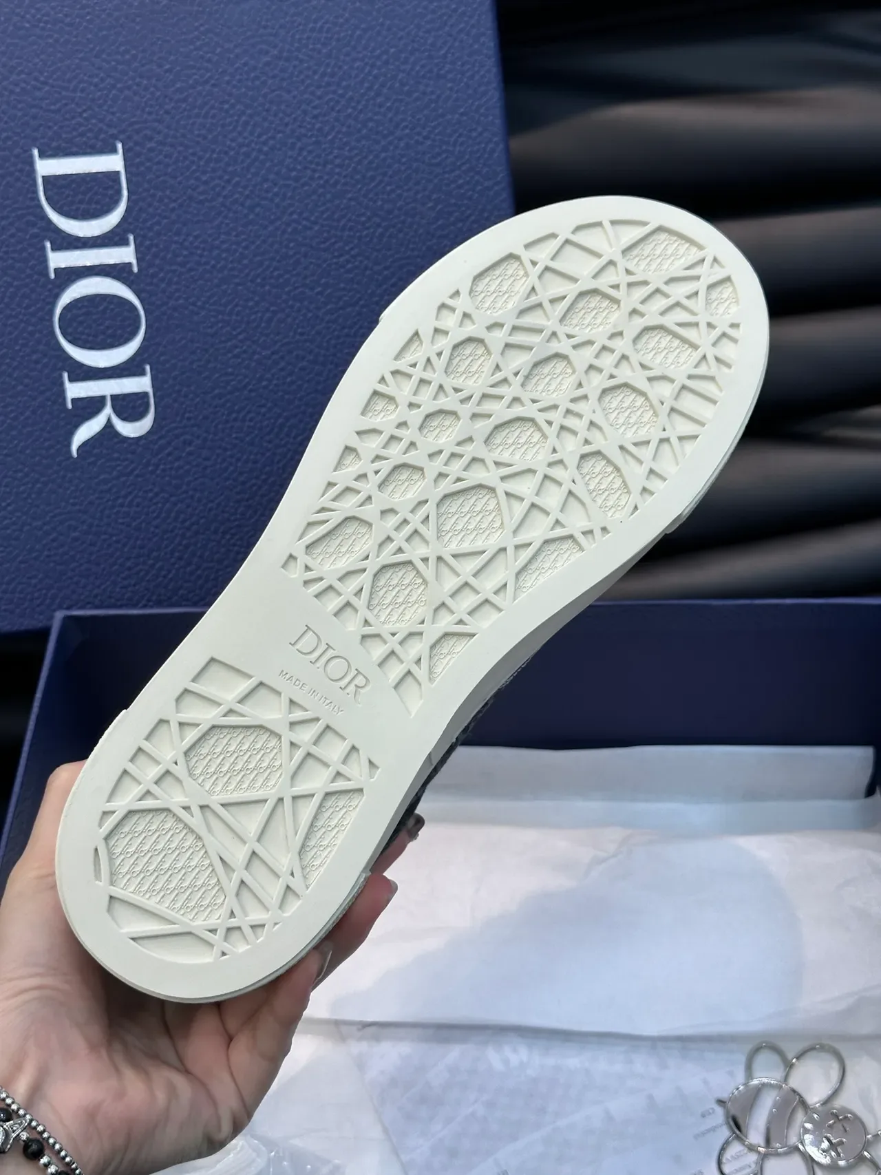 Dior B23 Black and Gray Textured Panel Lifestyle Sneakers 2