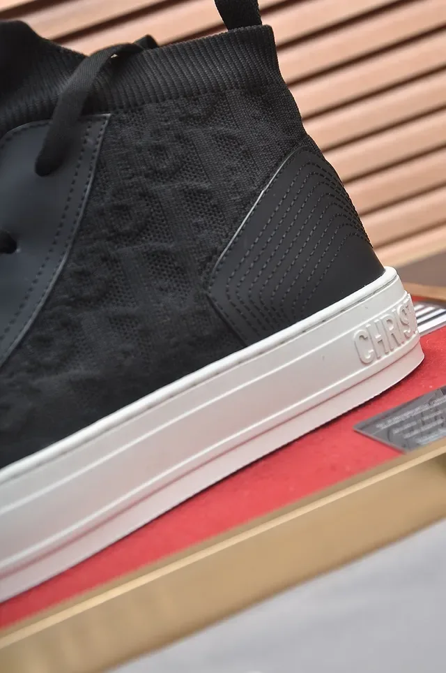 Dior B23 Black and White High-Top Lifestyle Sneakers 2