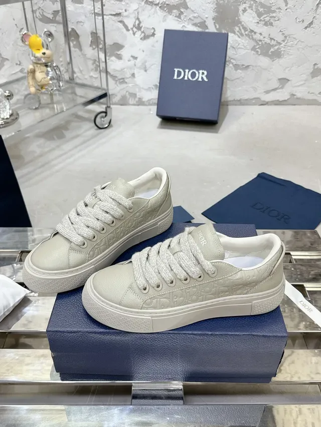 Dior B23 Tênis Lifestyle Bege Monograma Embossado 4