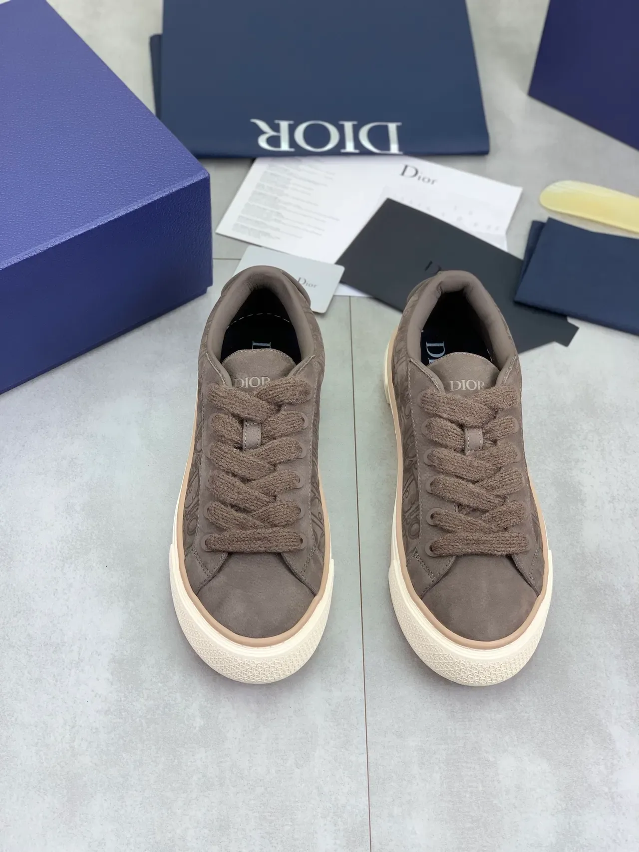 Dior B23 Embossed Oblique Suede Lifestyle Sneakers 4