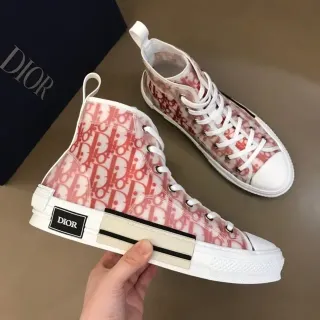 Dior B23 High-Top Sneaker Red Oblique Monogram Lifestyle Sneakers