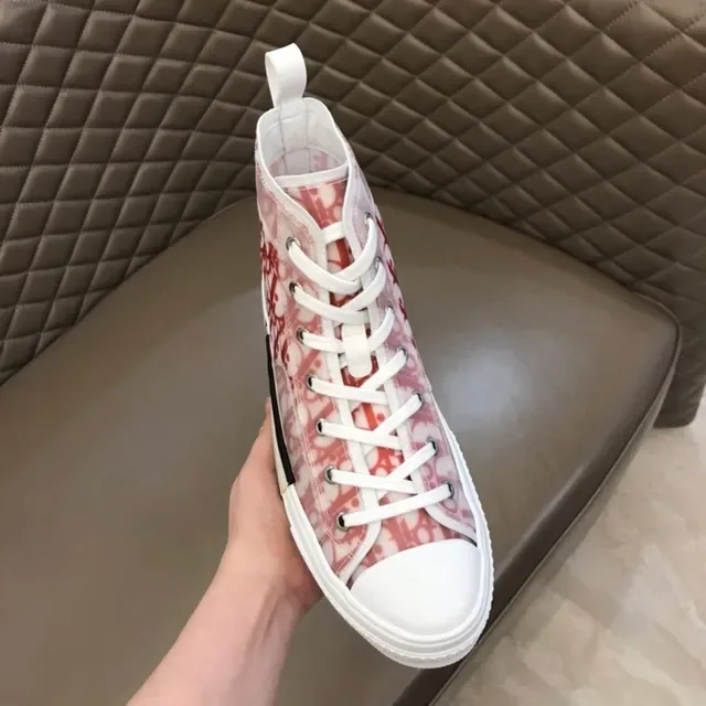 Dior B23 High-Top Sneaker Red Oblique Monogram Lifestyle Sneakers 2
