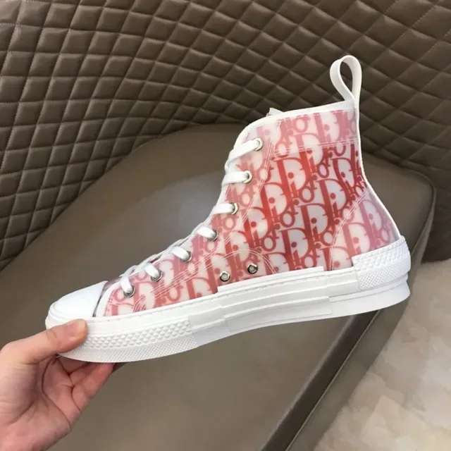 Dior B23 High-Top Sneaker Red Oblique Monogram Lifestyle Sneakers 3