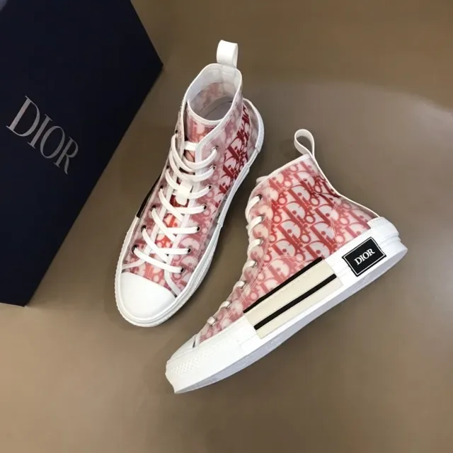 Dior B23 High-Top Sneaker Red Oblique Monogram Lifestyle Sneakers 4