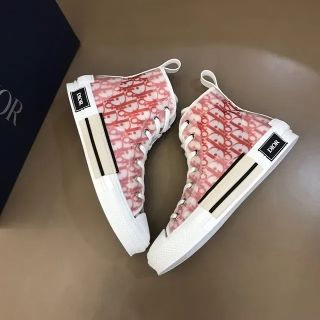 Dior B23 High-Top Sneaker Red Oblique Monogram Lifestyle Sneakers 6
