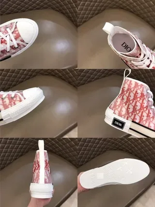 Dior B23 High-Top Sneaker Red Oblique Monogram Lifestyle Sneakers 7