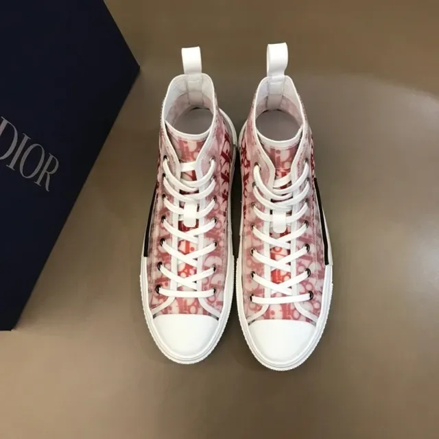 Dior B23 High-Top Sneaker Red Oblique Monogram Lifestyle Sneakers 8