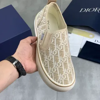 Dior B23 Monogram Beige Slip-On Lifestyle Sneakers