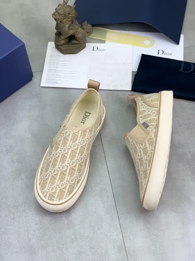 Dior B23 Monogram Beige Slip-On Lifestyle Sneakers 5