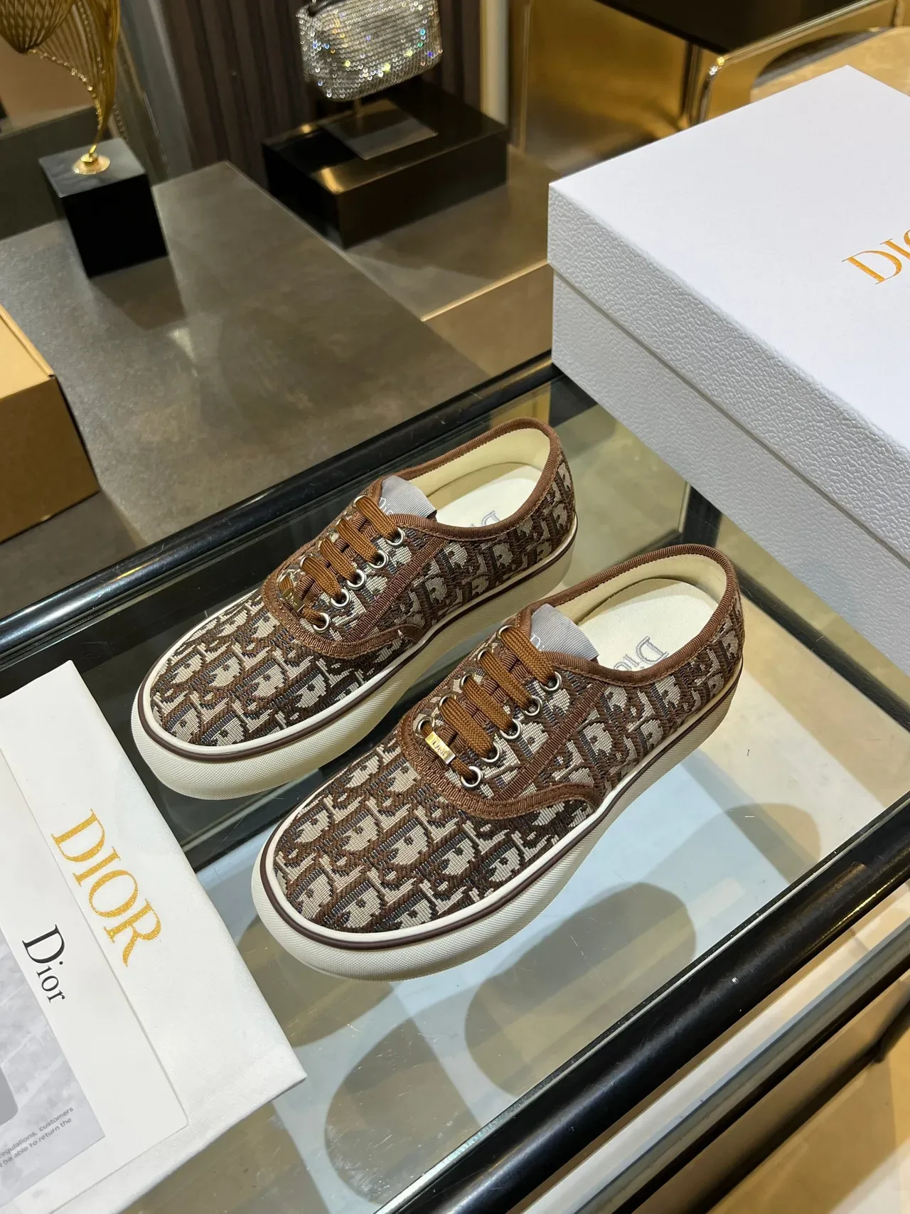 Dior B23 Monogram Canvas Marron Beige Lifestyle Sneakers 2