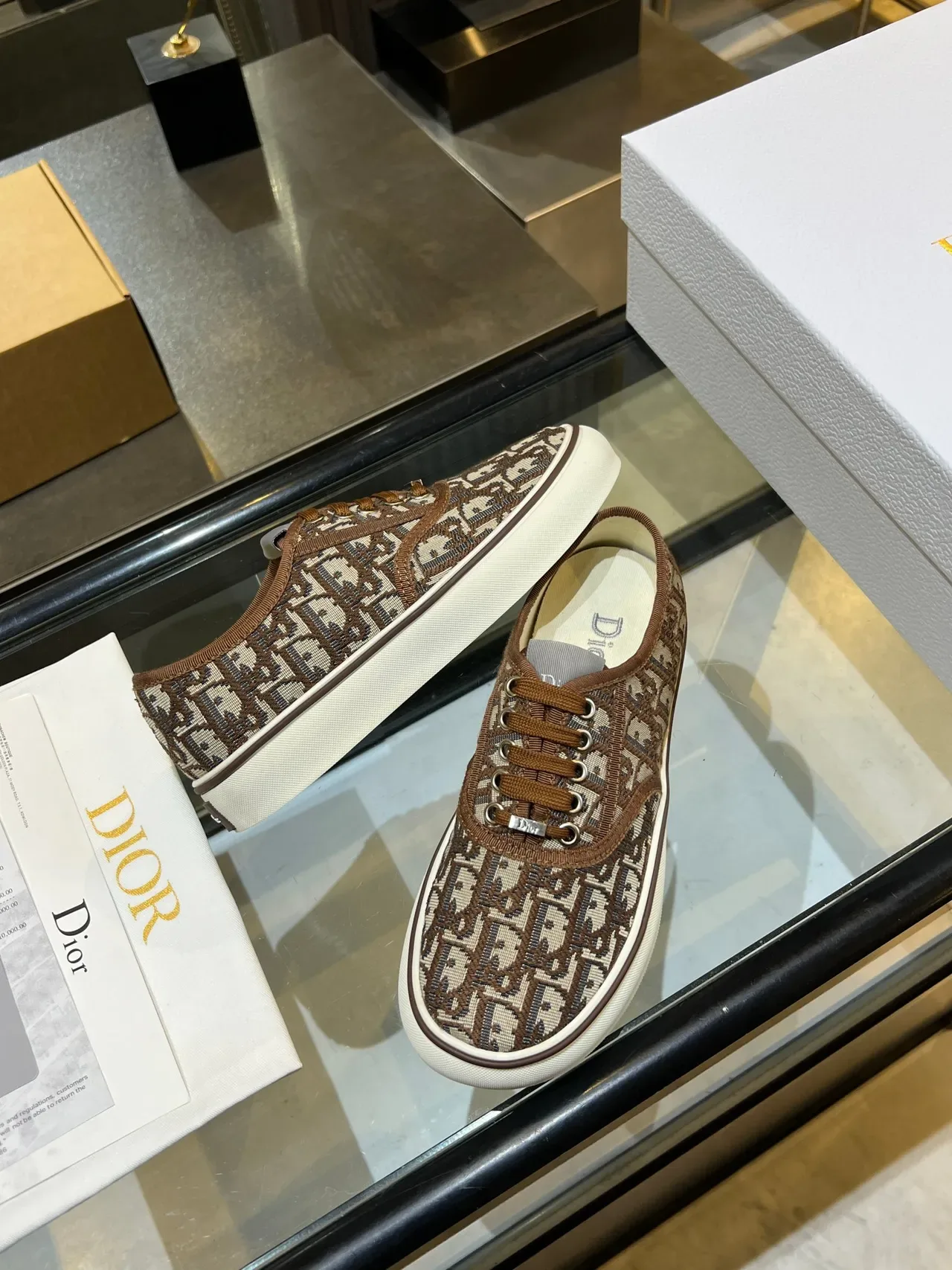 Dior B23 Monogram Canvas Marron Beige Lifestyle Sneakers 3