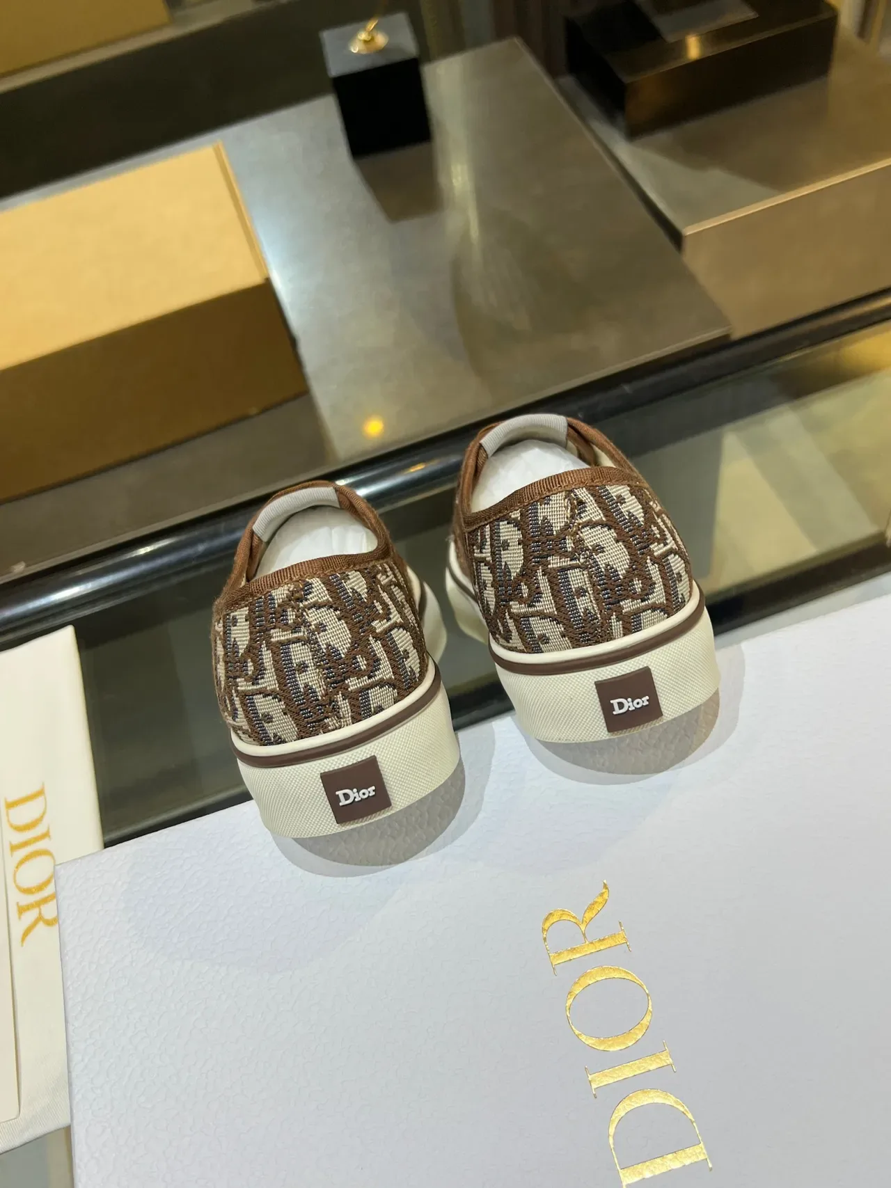 Dior B23 Monogram Canvas Marron Beige Lifestyle Sneakers 5