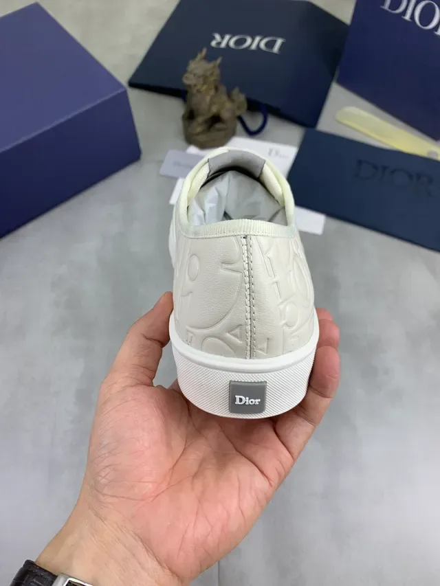 Dior B23 Monogram Embossed Off-White Lifestyle Sneakers 3