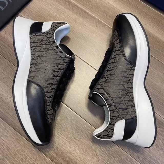 Dior B23 Monogrammed Textile and Black Leather Lifestyle Sneakers 5