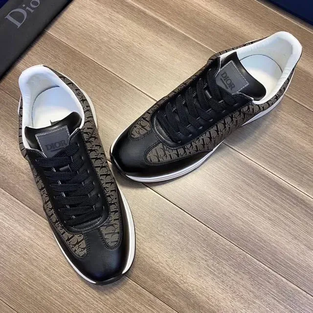 Dior B23 Monogrammed Textile and Black Leather Lifestyle Sneakers 6