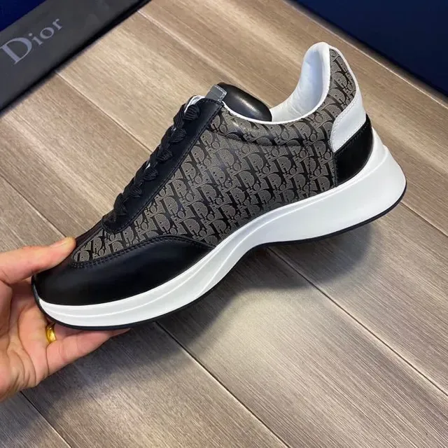Dior B23 Monogrammed Textile and Black Leather Lifestyle Sneakers 7