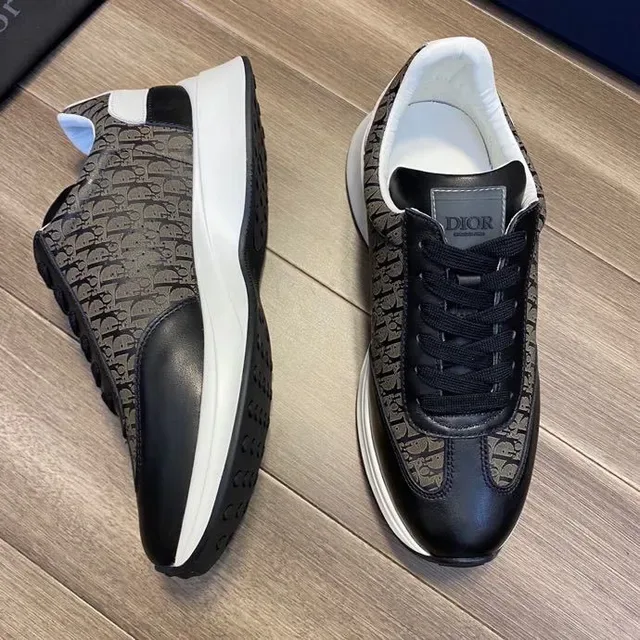 Dior B23 Monogrammed Textile and Black Leather Lifestyle Sneakers 8