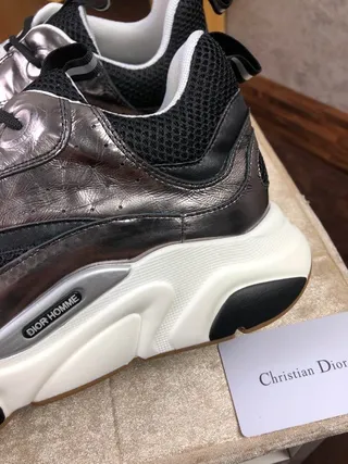 Dior B23 Runner Black Silver Mesh Chunky Sneakers 6