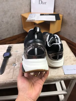 Dior B23 Runner Black Silver Mesh Chunky Sneakers 9