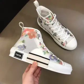 Dior B23 Transparent Floral Print High-Top Lifestyle Sneakers