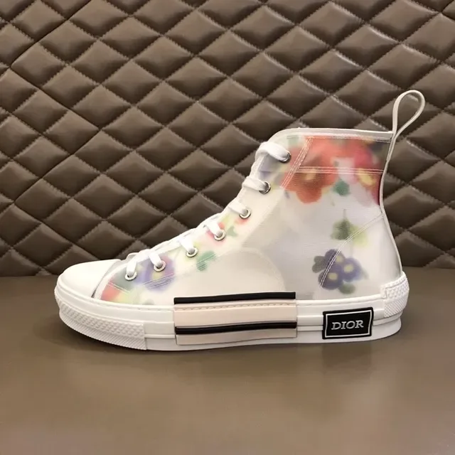 Dior B23 Tênis Lifestyle Transparente com Estampa Floral de Alto 3