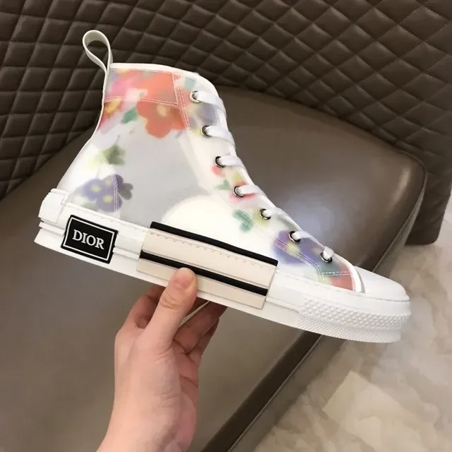 Dior B23 Tênis Lifestyle Transparente com Estampa Floral de Alto 4