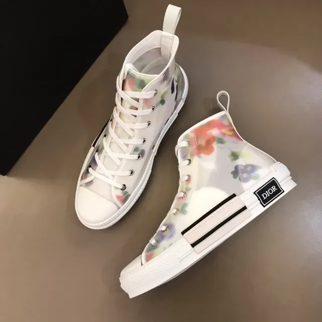 Dior B23 Tênis Lifestyle Transparente com Estampa Floral de Alto 8