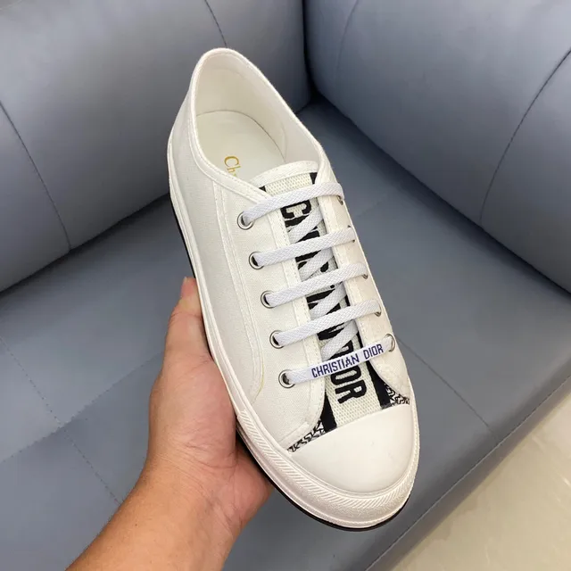 Dior B23 White Canvas Branded Strap Lifestyle Sneakers 7