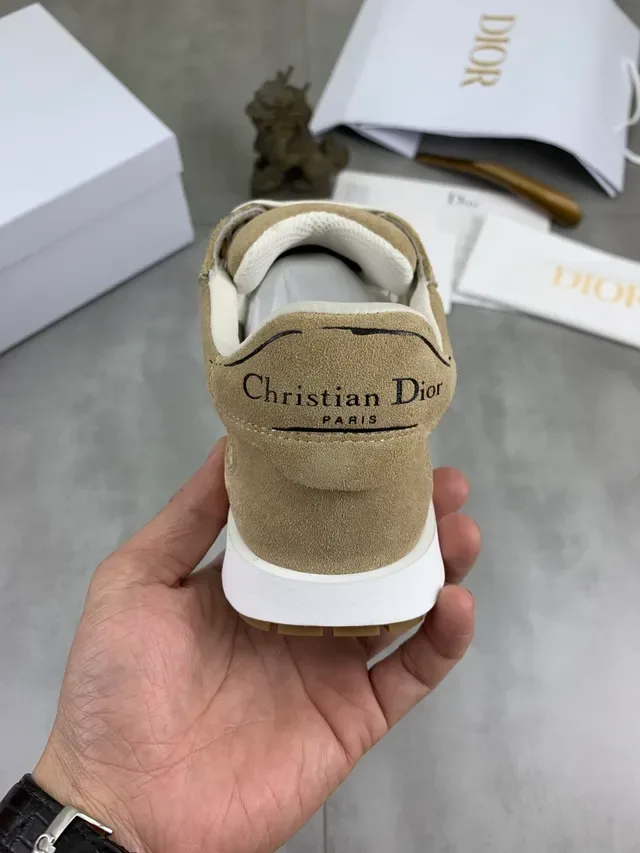 Dior B27 Beige and Cream Suede Canvas Lifestyle Sneakers 3