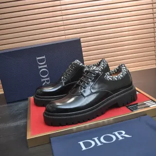 Dior B27 Black Glossy Leather Chunky Lug Sole Oxford Shoes