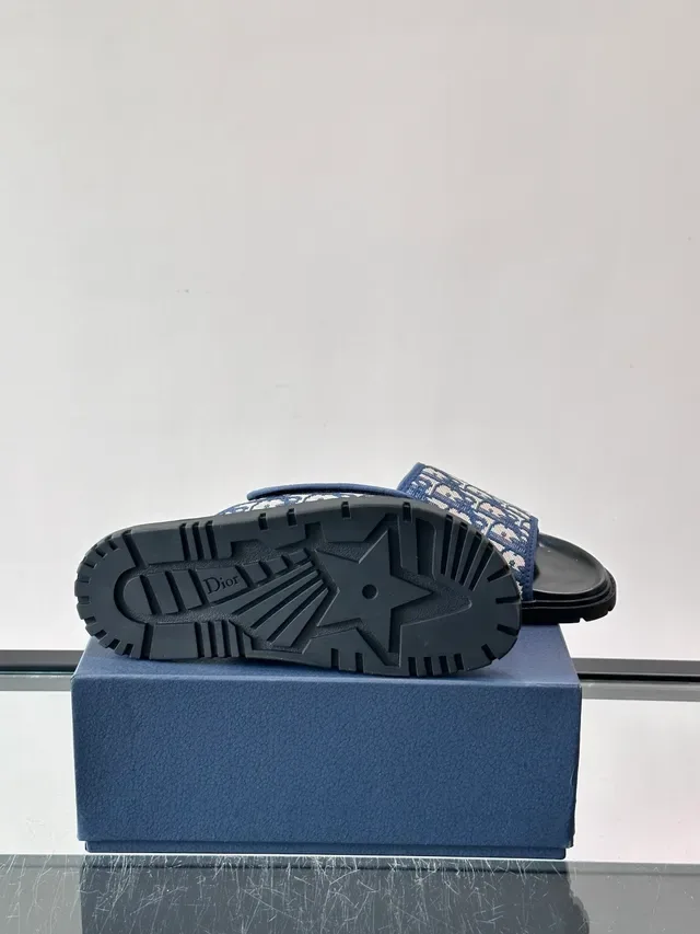 Dior B27 Black White Monogrammed Strap CD Logo Emblem Slippers 3