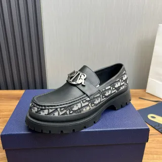 Dior B27 Loafer Black Oblique Monogram Chunky Lug Sole Loafers