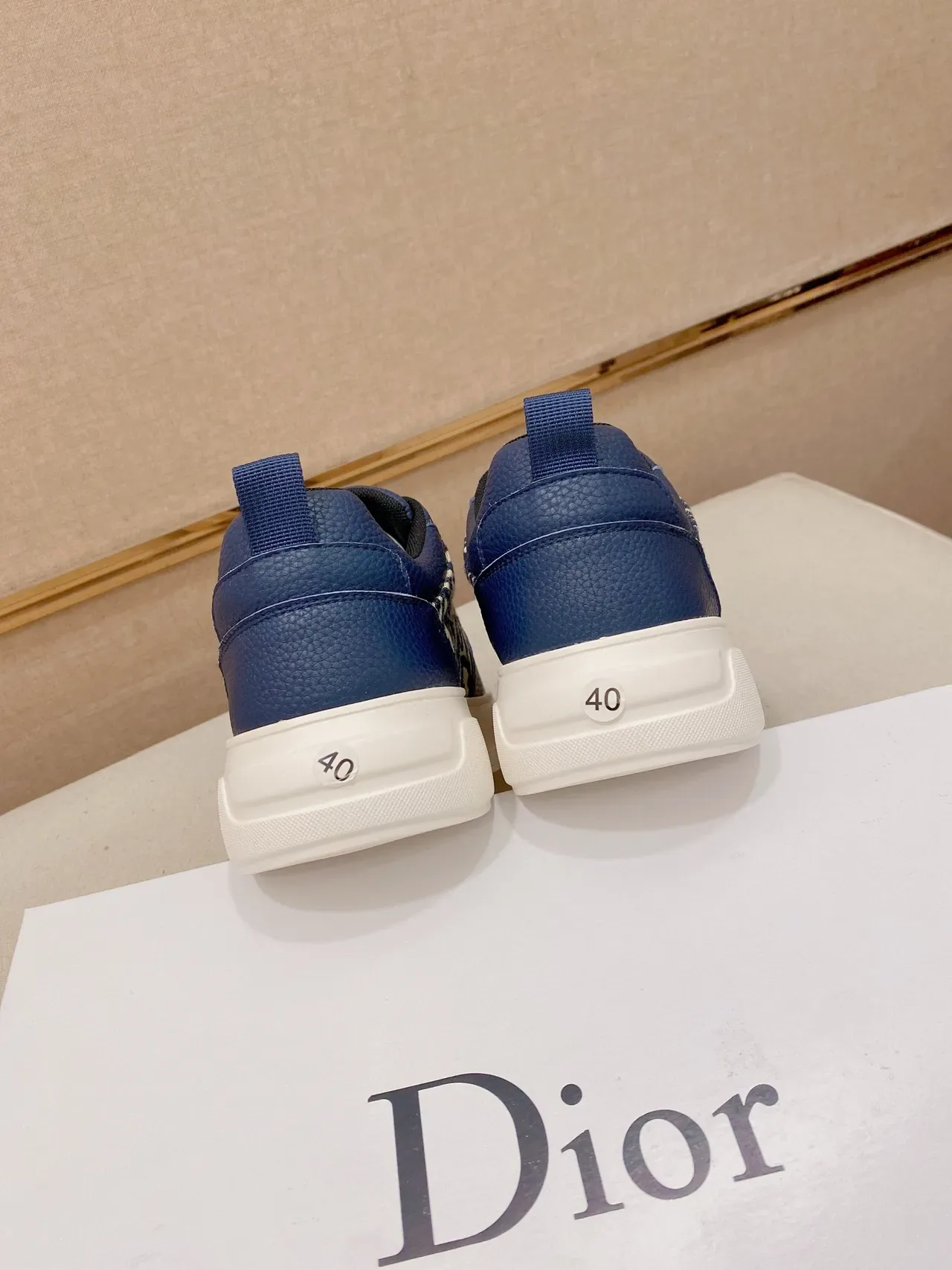 Dior B27 Monogram Navy et Beige Lifestyle Sneakers 3